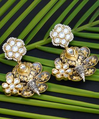 Gold Plated Kundan Earrings 2
