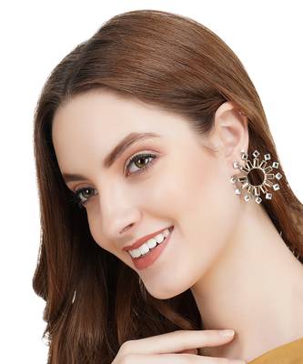 Gold Plated Kundan Stud Earrings 1