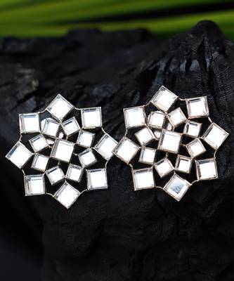 Gold Plated Kundan Stud Earrings 2
