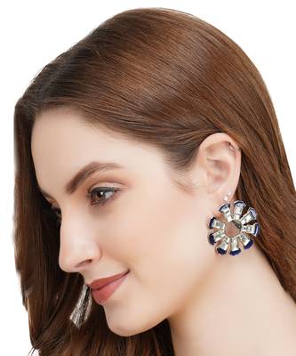 Gold Plated Kundan Stud Earrings 1