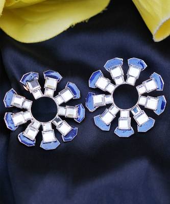 Gold Plated Kundan Stud Earrings 2