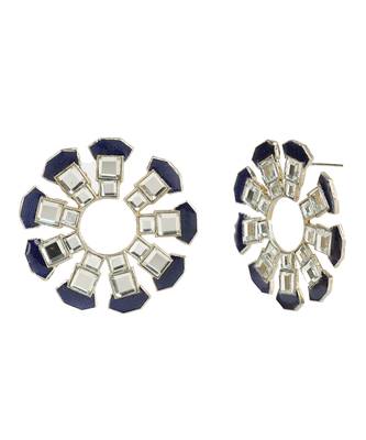 Gold Plated Kundan Stud Earrings 4