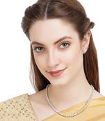 Rhodium Finish Diamond Necklace set