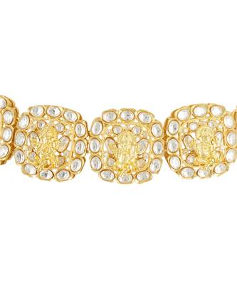 Gold Plated Kundan Choker Necklace Set 4