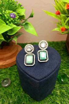 Mint Brass Star American Diamond Earrings Studs for Women