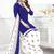 Blue printed crepe salwar