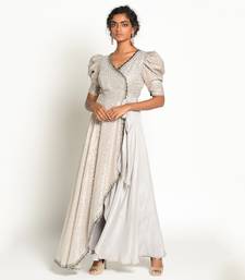 Grey elizabeth anarkali Set