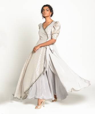 Grey elizabeth anarkali Set 3