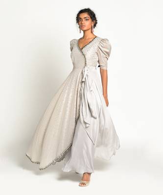 Grey elizabeth anarkali Set 4