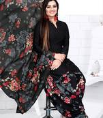 Black printed crepe salwar