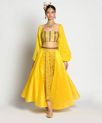 Yellow Amber Drop Skirt Set 1
