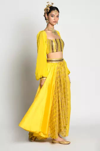 Yellow Amber Drop Skirt Set