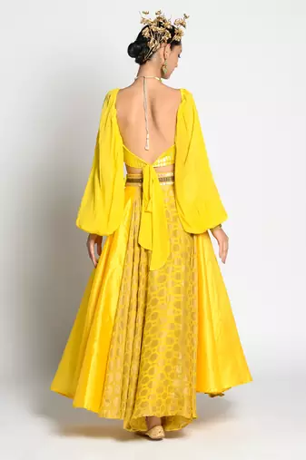 Yellow Amber Drop Skirt Set