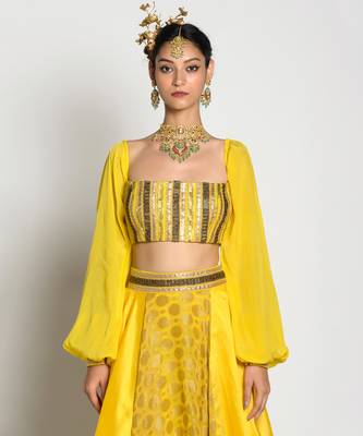 Yellow Amber Drop Skirt Set 4