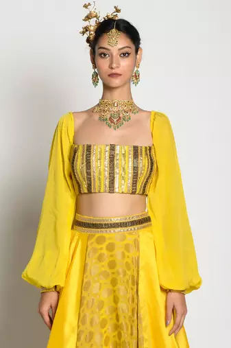 Yellow Amber Drop Skirt Set
