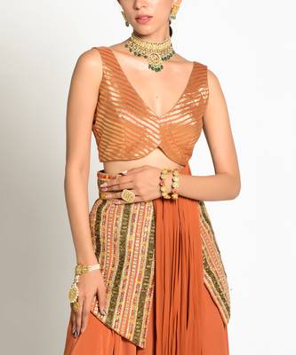 Tangerine Imtehaan Drape Dress 5