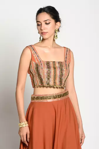Tangerine Aamya Skirt Set