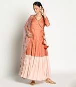 Tangerine And Blush Angrakha Set