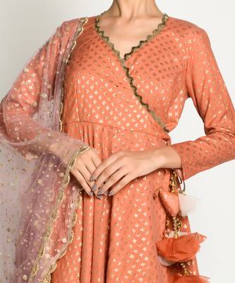 Tangerine And Blush Angrakha Set 3