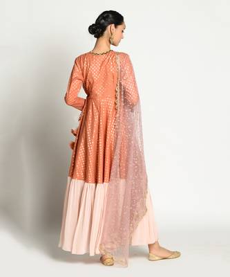 Tangerine And Blush Angrakha Set 4