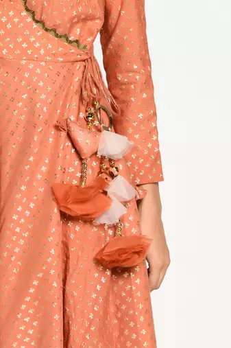 Tangerine And Blush Angrakha Set