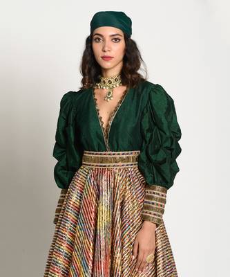 Bottle Green Malika Gown 3