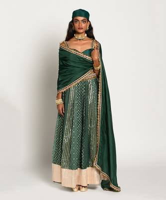 Bottle Green Sufiyana Lehanga Set 1