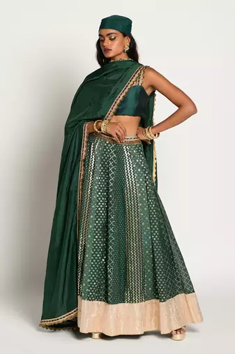 Bottle Green Sufiyana Lehanga Set