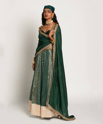 Bottle Green Sufiyana Lehanga Set 3