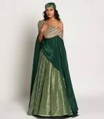 Bottle Green Rukhsar Lehenga Set