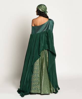 Bottle Green Rukhsar Lehenga Set 4