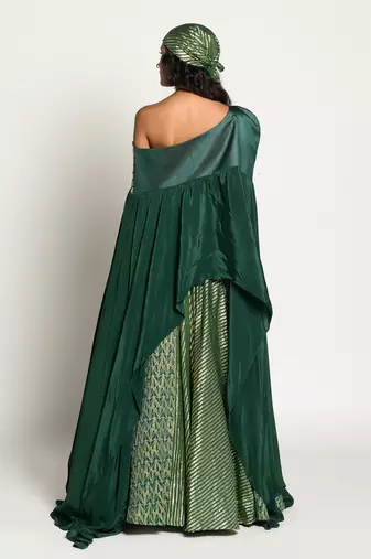 Bottle Green Rukhsar Lehenga Set
