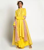 Yellow Amber Mastani Anarkali Set