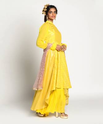 Yellow Amber Mastani Anarkali Set 2