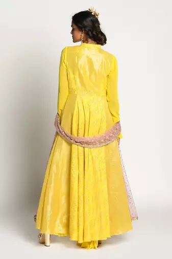 Yellow Amber Mastani Anarkali Set