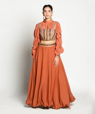 Tangerine Aayat Skirt Set 1
