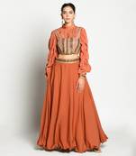 Tangerine Aayat Skirt Set