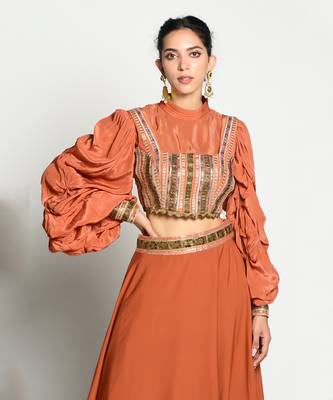 Tangerine Aayat Skirt Set 2