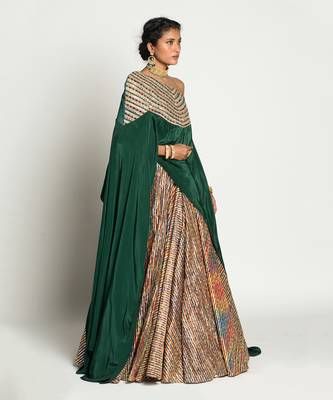 Bottle Green Inayat Lehenga Set 2
