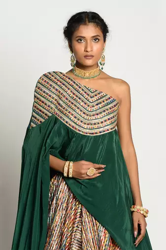 Bottle Green Inayat Lehenga Set
