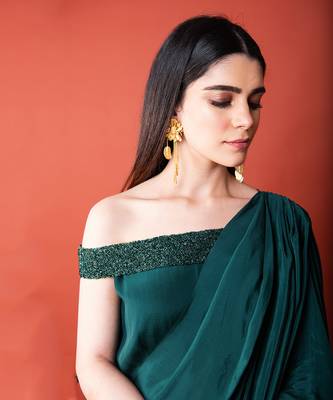 Dark Green Off Shoulder Dress 2