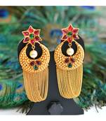 Gorgeous Matte Finish Blue Designer Earring-dj06341