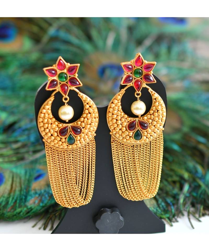 Gorgeous Matte Finish Blue Designer Earring-dj06341