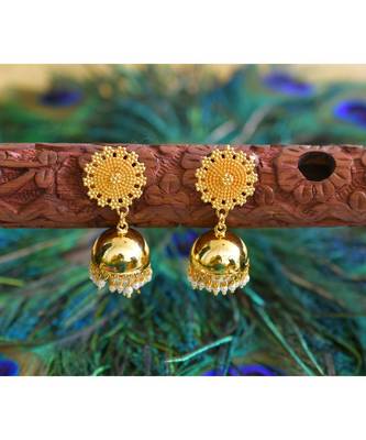 Lovely Gold Tone Cute Pearl Jhumkka-dj06092 1