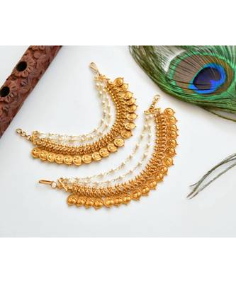 Matte Finish Peacock Designer Ear Side Chain dj-31454 1