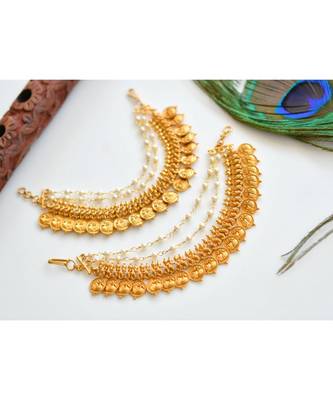 Matte Finish Peacock Designer Ear Side Chain dj-31454 2