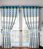 BIANCA Heavy Jacquard Curtain With Eyelets  1pc 9 Feet (chariot) abstract blue