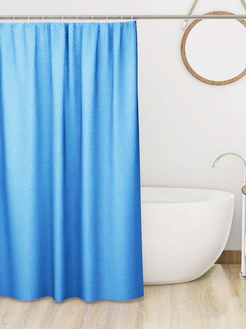 BIANCA Waterproof Shower Curtain With Hooks  1pc Standard size (pacific) abstract dk.blue