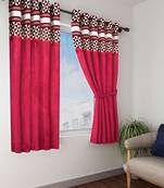 Designer Textured Polyester Curtain In Fancy Modern Design With Eyelets  2pc 5 Feet (pure living)