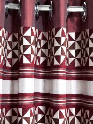 Designer Textured Polyester Curtain In Fancy Modern Design With Eyelets  2pc 5 Feet (pure living) 2